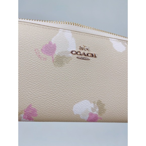 Coach 53794 Floral Print Accordion Zip Around Long Wallet Flower NWT Org $295 - Picture 5 of 8